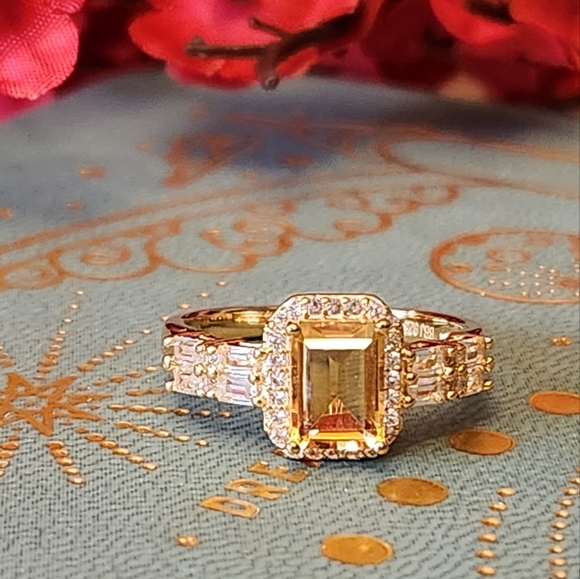 Citrine in 18k Gold over Sterling Ring, Size 6 - Picture 3 of 7